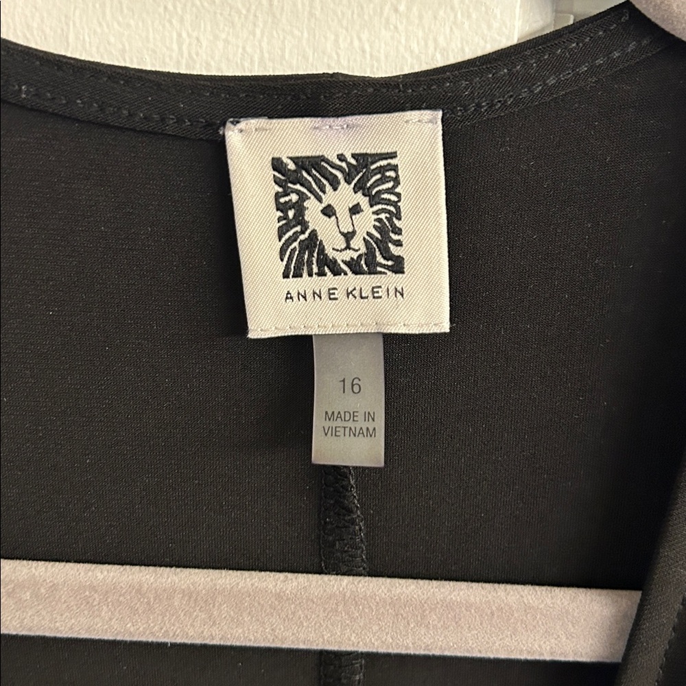 Anne Klein Black Wrap Midi Dress with Side Tie - Picture 3 of 3